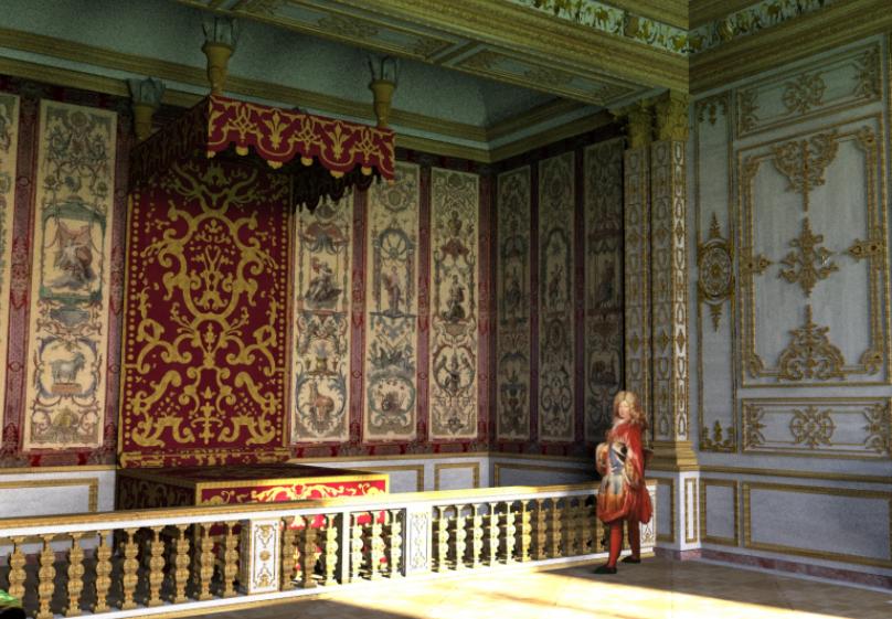 Chambre de parade de Monseigneur au Château-Neuf de Meudon, 1709. (document Phidias 3D)