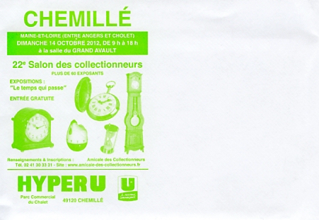 Anonce du salon de Chemillé (49), le 14 octobre 2012.