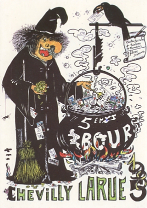 CP souvenir du 5me salon de Chevilly-Larue, le 10 fvrier 1985. Illustration de Jacques GANDOIS. Tirage 1500 ex.