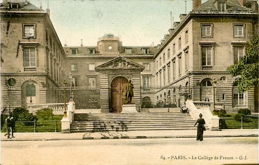 Entrée princpale du Collège de France, rue des Ecoles.
