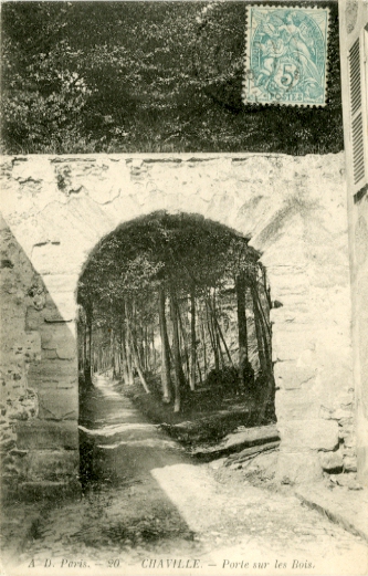 Porte sur les Bois. CPA A.D. éditeur, Paris, n° 20, collection Chaville. Carte circulée le 8 octobre 1905, dos divisé. (coll. part.)