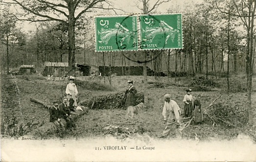 La coupe de bois sur le versant du bois de Meudon. Le bucheron et ses visiteurs(coll. part.)