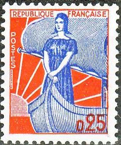 Marianne à la nef - 0,25 nouveaux francs
