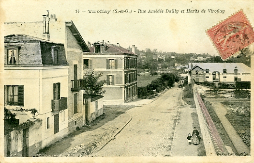 Rue Amédée Dailly, ancien chemin de la Grâce de Dieu. CPA circulée légèrement coloriée. Coll. part.