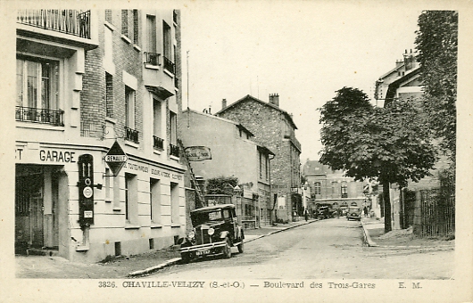 Avenue des Trois-Gares, vue de l’angle de l’av. Gaston Boissier, dans les années 30 (coll. part.)