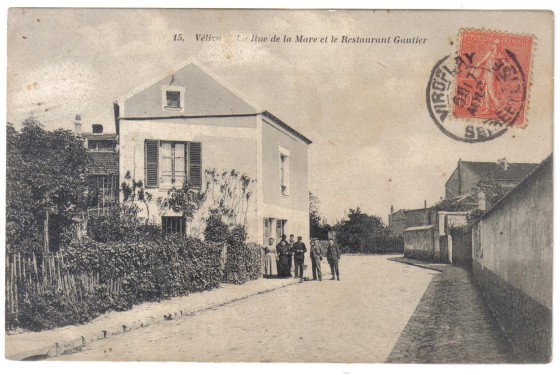 Rue de la Mare et restaurant Gautier. CPA circulée août 1905 Coll. part.