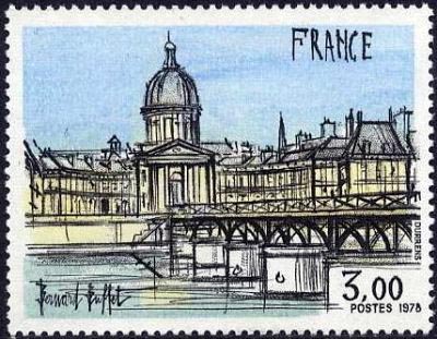 Pont des Arts à Paris. Oeuvre originale, création pour La Poste. YT n° 1994