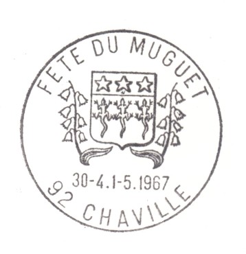 Cachet philatélique commémorant la fête du muguet des 30 avril et 1er mai 1967.