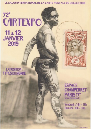 CP souvenir du salon Cartexpo 72 du 11 au 12 janvier 2019 à Champerret Editeur Les Amis de Cartexpo, Paris  Carte non numérotée