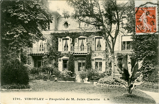La villa de M. Claretie (Les Ormes). CPA n° 1791, E. Malcuit, Paris. Circulée le 17 juin 1912. (coll. part.)