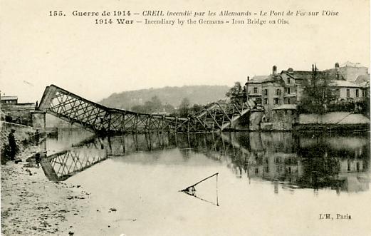 Pont de Creil détruit.