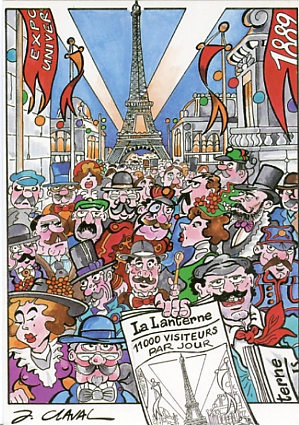 Levallois-Perret 1889-1989 : Centenaire de la Tour Eiffel. Création Jean Claval. Ed. Club des Créateurs et Cartophiles Contemporains, CPM d’une série M18/37
