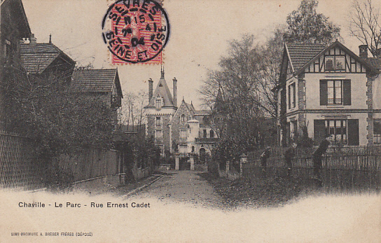 Rue Cadet dans le parc Fourchon. CPA circulée le 24/4/1904. (coll. part.)