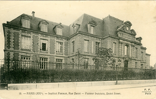 Façade de l’Institut Pasteur, rue Dutot.