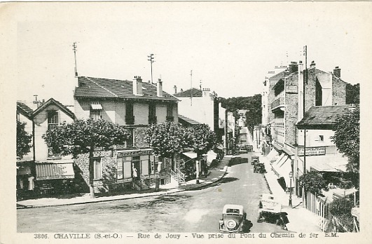 Vue depuis la voie sur le pont, la rue de Jouy dans les années 30 (coll. part.)