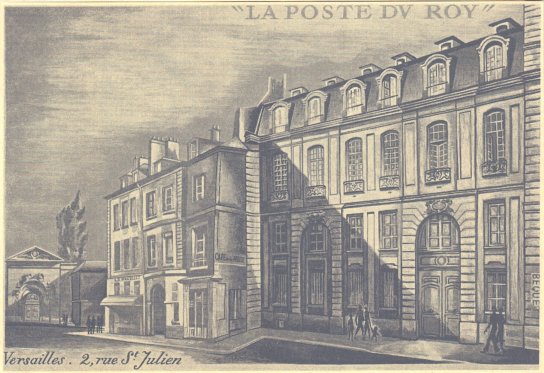 Htel de la Poste aux Lettres. Reproduction d’une gravure du 18e sicle. Document APCV.